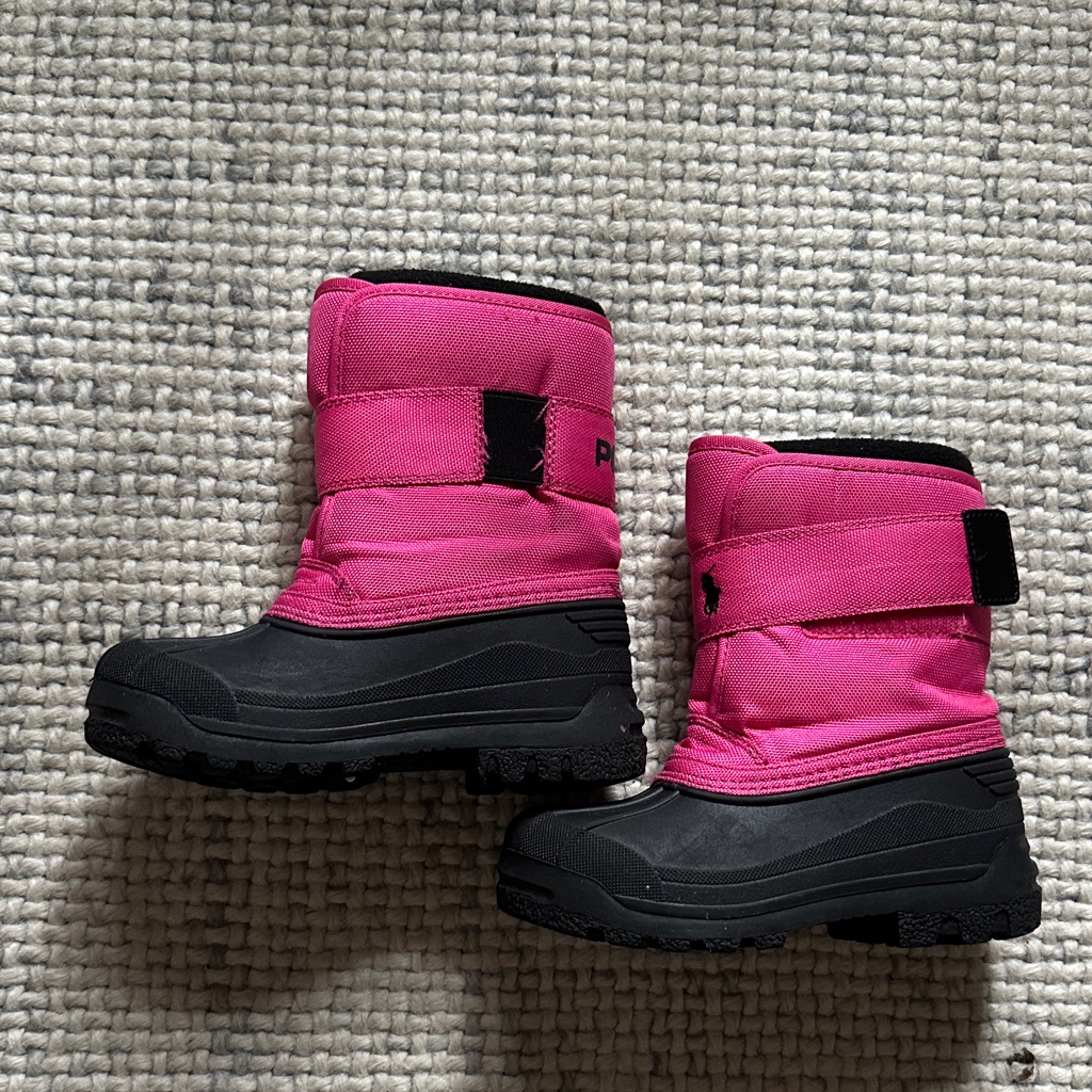 Polo By Ralph Lauren Pink And Black Kids Boots